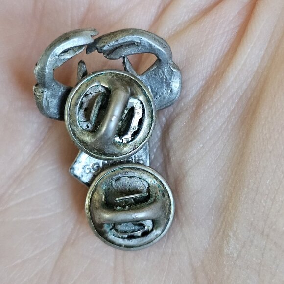 VTG Fine Pewter Whitetail Deer Hat Lapel Brooch Pin by GG Harris 80s 3D Buck - Picture 4 of 9